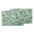 thumbnail image 3 of S4Sassy Green Bird & Floral Washable Printed Dining Reversible Tablemats With Napkins Set, 3 of 3