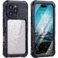 thumbnail image 1 of for iPhone 16 Pro Max 6.9 inch Waterproof Case Compatible with MagSafe, Magnetic Waterproof Metal Full Body IP68 Underwater Case Built-in Screen Protector Military Grade Shockproof Cover, 1 of 7
