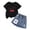 Black, variant on Bixock Toddler Girls 2 Piece Summer Set,Girls Clothing Set,Graphic Print Crew Neck Short Sleeve Top and Denim Skirt Casual 2 Piece Summer Outfits Kids Clothings 2-8 Years
