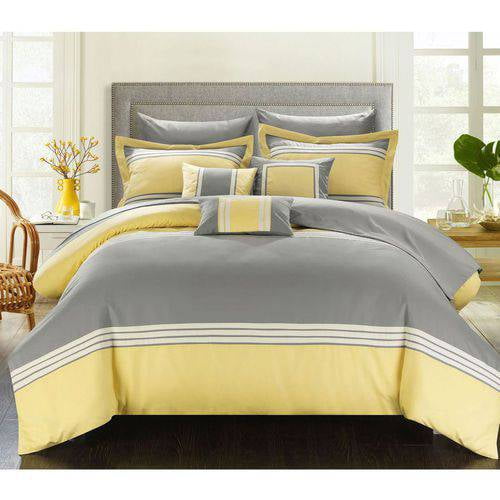 Chic Home 10-Piece Serenity Comforter Set with Shams Decorative Pillows and Sheet Queen Beige
