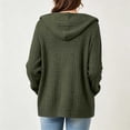 thumbnail image 6 of Cekizud Hoodies for Women Button Down Ribbed Knit Drawstring Hood Long Sleeve Cardigans with Pockets, Sizes S-2XL, 6 of 8