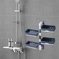 thumbnail image 3 of Self-Adhesive Rotating Soap Holder, Wall-Mounted Bathroom Storage Caddy with Drainage Holes, Durable Design for Kitchen & Shower, 3 of 8