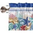 thumbnail image 5 of Summer Kitchen Curtain Valance Living Room Valance for Windows Summer Ocean Starfish Conch Shell Coral Blue Valance Curtains Short Rod Pocket Window Valance for Bedroom, 54"x18", 5 of 6