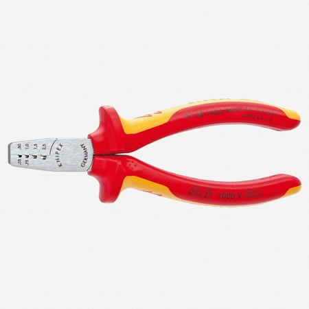 UPC: 0843221021290 | KNIPEX Tools – Crimping Pliers for End Ferrules  1000V Insulated (9768145A)