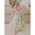 thumbnail image 4 of RUINIXCW Fairy Toddler Baby Girl Butterfly Dress Little Baby Girl Summer Smocked Dress Fly Sleeve Frills Casual Princess Birthday Baptism Wedding Party Dress, 4 of 9