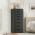 thumbnail image 3 of Homfa Tall Dresser for Bedroom, Combo Vertical 8 Drawer Dresser for Small Spaces, Chest of Drawers, Black, 3 of 7
