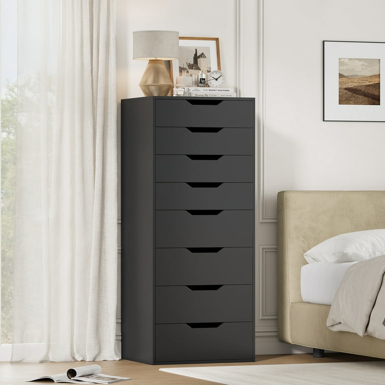 Homfa Tall Dresser for Bedroom, Combo Vertical 8 Drawer Dresser for Small Spaces, Chest of Drawers, Black Homfa Tall Dresser for Bedroom, Combo Vertical 8 Drawer Dresser for Small Spaces, Chest of Drawers, Black
