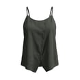 thumbnail image 7 of Summer Cotton Linen Tank Tops for Women Spaghetti Strap Adjustable Camisoles Womens Scoop Neck Sleeveless Button Down Shirts, 7 of 7