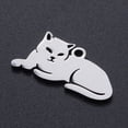 thumbnail image 2 of Non-Tarnish 304 Stainless Steel Kitten Pendants Lying Down Cat Shape Stainless Steel Color 9.5x19x1mm Hole: 1.2mm, 2 of 3