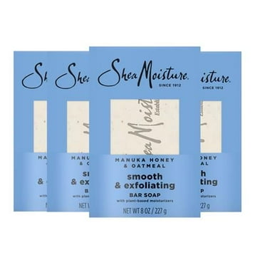 Sheamoisture Bar Soap Manuka Honey Oatmeal 4 Count Smoothing & Exfoliating Smooth And Exfoliating Bar Soap With 24H Shea Moisture Nutrients For Healthy, Glowing Skin 8 Oz - Pack of 2