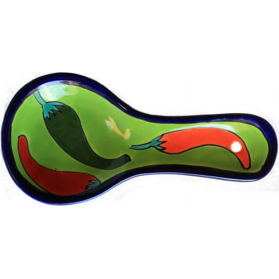 Chiles Talavera Ceramic Spoon Rest