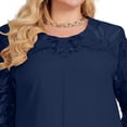 thumbnail image 3 of Uootdi Robes Grande Taille pour Femmes Col Rond Manches 3/4 Robes Brodées Élégantes Robes Midi Formelles Tenue de Fête Cadeau, 3 of 9