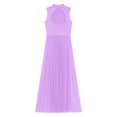 thumbnail image 7 of Doomiva Women Elegant Lyrical Dance Dress Tulle Maxi Overlay Dress Dance Performance Competition Dress Light Purple L, 7 of 7