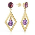 thumbnail image 2 of Galaxy Gold 14k Yellow Gold Dangle Earrings with Amethysts, 2 of 4