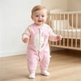 thumbnail image 2 of Newborn Baby Girl Clothes Cotton Bubble Romper Preemie Newborn Baby Girl Summer Outfit Long Sleeves Ruffle Smocked Tulle Romper Dress Jumpsuit Clothes,ruffle smocked romper 9-13 Months, 2 of 6