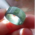 thumbnail image 5 of 2 Pcs Certified Icy Green Burma 100% Natural A JADE Jadeite Rectangle RING USA. 5.25 & 4.75 RING  662633 TN, 5 of 13