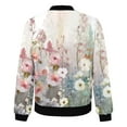 thumbnail image 5 of Arlun Womens Floral Printed Bomber Jackets Lightweight Zipper up Fashion Stand Collar Coats Casual Loose Fit Long Sleeve Full Zip Fall Jacket Windbreaker Outwear with Pockets Clear3 L, 5 of 5
