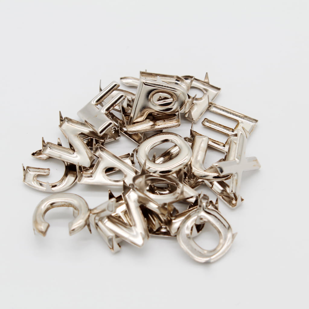 26Pcs DIY Letter Metal Rivets Claw Studs for Bags Clothes Hats Leather Decor 