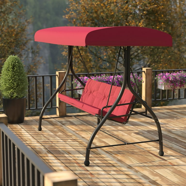 Porch swing with outlet canopy