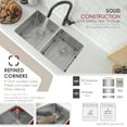 thumbnail image 3 of Stylish Undermount 30" Stainless Steel Double Bowl Kitchen Sink with Grids & Strainers S-304XG, 3 of 11