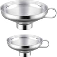 thumbnail image 1 of 2 Pcs Canning Funnel, Stainless Steel Jam Funnel, Wide Mouth Funnel, Kitchen Stainless Steel Wide Mouth Funnel Set For Transferring Liquid, Powder, Be, 1 of 5