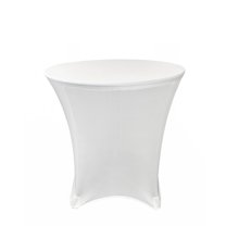 Your Chair Covers - 30 x 30 inch Lowboy Cocktail Round Stretch Spandex Table Cover White for Wedding, Party, Birthday, Patio, etc.