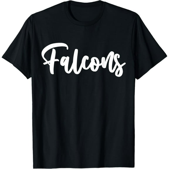 Falcons School Sports Team Mascot Town Go College Athlete T-ShirtMen and women, White Black T-shirt, size: Extra large S-4XL