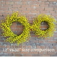 thumbnail image 5 of 22" Yellow Forsythia Wreath, 5 of 5