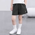 thumbnail image 2 of MGDXOX Girls Elastic Waist Relaxed Fit Casual Shorts Solid Color Simple Basic Bottoms Soft Breathable Comfortable for Everyday Kids Wear and Outdoor Play Black 11 Years, 2 of 5