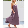 thumbnail image 6 of IROINNID Discount Dress for Women 2023 Casual Cocktail Wedding Guest Dress Summer Loose Dress Strap Beach Long Maxi Summer Dresses For Sundress,Purple, 6 of 6