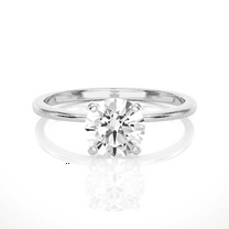 GIA Certified 1 Carat Lab Grown Diamond Classic Solitaire Engagement Ring for Women in 14k White Gold (D-E, VVS1-VVS2, cttw) Promise or Anniversary Ring Size 4 by Privosa Fine Jewelry