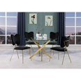 thumbnail image 3 of Round 45" x 45" 5pc Clear Glass Dinette Set with Black Chairs, 3 of 5
