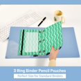 thumbnail image 5 of ALAZA 2 Pack Pencil Pouch Green Wavy Pencil Case for 3 Ring Binder Clear Window Pencil Bag Organizers, 5 of 6