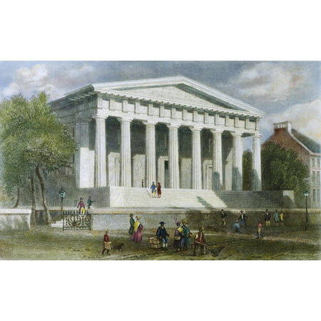 Second Bank Of US Nthe Second Bank Of The United States On Lower Chestnut Street Philadelphia Colored Engraving 1839 After William Henry Bartlett Rolled Canvas Art -  (24 x 36)