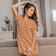 thumbnail image 3 of Xecao Sleepy Foxes for Women's Loose Nightgown Sleepwear Short Sleeves Shirt Casual Print Sleepdress, 3 of 6