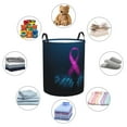 thumbnail image 6 of Balery Two Human Hands are Holds Pink Ribbon Awareness Round Laundry Basket with Handles Waterproof Freestanding Laundry Hamper for Clothes Toys in the Dorm and Family-Small, 6 of 8