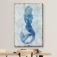 thumbnail image 3 of wall26 Canvas Print Wall Art Blue Mermaid Silhouette on Wood Panels Fantasy &amp; Sci-Fi Ocean Illustrations Modern Art Rustic Scenic Relax/Calm Multicolor for Living Room, Bedroom, Office - 32", 3 of 7