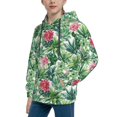 thumbnail image 2 of KLL Unisex Kids Boys Girls Hooded Pocket Pullover Hoodies-Succulents 1, 2 of 5