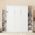 thumbnail image 2 of Queen Size Murphy Bed Frame- White Space-Saving Wall Bed with LED Lights, 2 of 13