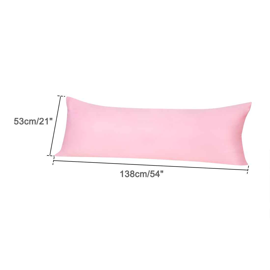 Unique Bargains Silky Satin Zippered Body Pillow Cover, 21" x 54", Peach