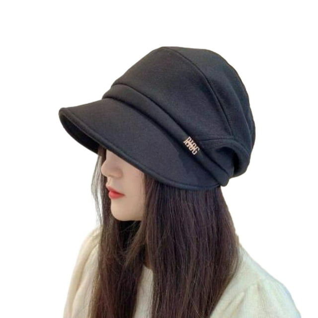 Qarigey Gorra estilo boina vintage de Omen, estilo versátil para cualquier ocasión. Gorra con visera de taxista estilo vendedor de Sombreros Negro