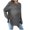 Gray, variant on Women Maternity Tops Solid Long Sleeve Crew Neck Ribbed Sweater Top with Side Buttons