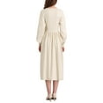 thumbnail image 3 of INSPIRE CHIC Women's A-Line Sweater Dress 2025 V Neck Long Sleeve Ribbed Knit Dresses XL Beige, 3 of 5