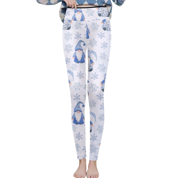 Mallas Navideñas Para Mujer, Mallas Con Forro Polar, Estampado Cálido, Ajustado, Grueso, de Felpa, Cintura de Lana, Pantalones Largos, Pantalones Odeerbi ODB193202