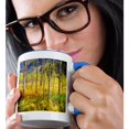 thumbnail image 2 of 3drose, Usa, Colorado, Rocky Mountains, Aspen Trees in Autumn in the Rockies., 15oz Two-tone Blue Mug, 2 of 6