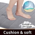 thumbnail image 2 of Alfombra de baño Yimobra, espuma viscoelástica supersuave, absorbente, 80 x 50 cm, color gris, 2 of 9
