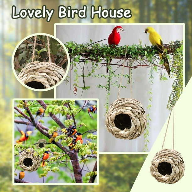 Hummingbird House Outdoor Hanging Bird House Straw Bird House Natural Bird House