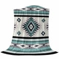 thumbnail image 6 of Turquoise Boho Blanket Soft Cozy Warm Throw Blanket for Couch, Plush Fuzzy Flannel Fleece Blankets for Sofa, Southwestern Ethnic Aztec Retro Geometric Bed Blankets Lightweight Gifts for Men, 40"x50", 6 of 9