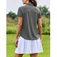 thumbnail image 4 of Pinspark Polo Shirts for Women Moisture Wicking Golf Shirt Half Zip Pullover Curved Hem Athletic Tennis Tops, 4 of 6