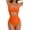 Orange, variant on Women's One Piece Swimsuits Tummy Control Cutout High Waisted Bathing Suit Wrap Tie Back 1 Piece Swimsuit